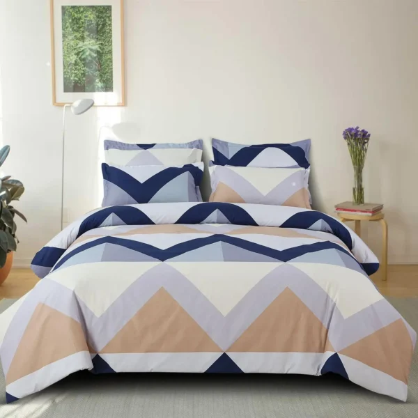 Blue With Multicolor Bedsheet