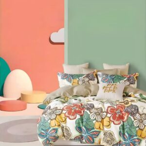 multicolor flower design bedsheet