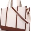 Women White Tan Handbag